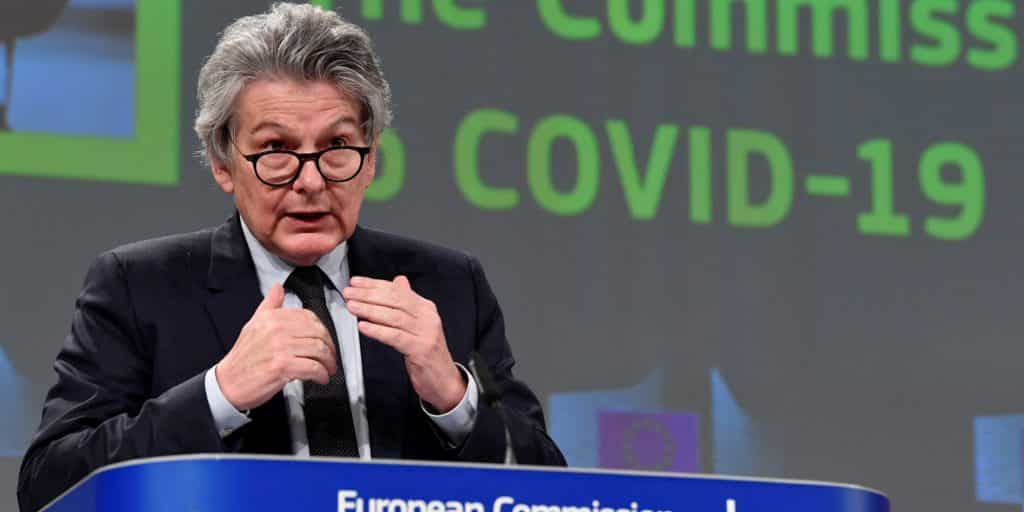 Thierry Breton Commissaire europeen devoile le futur certificat sanitaire europeen